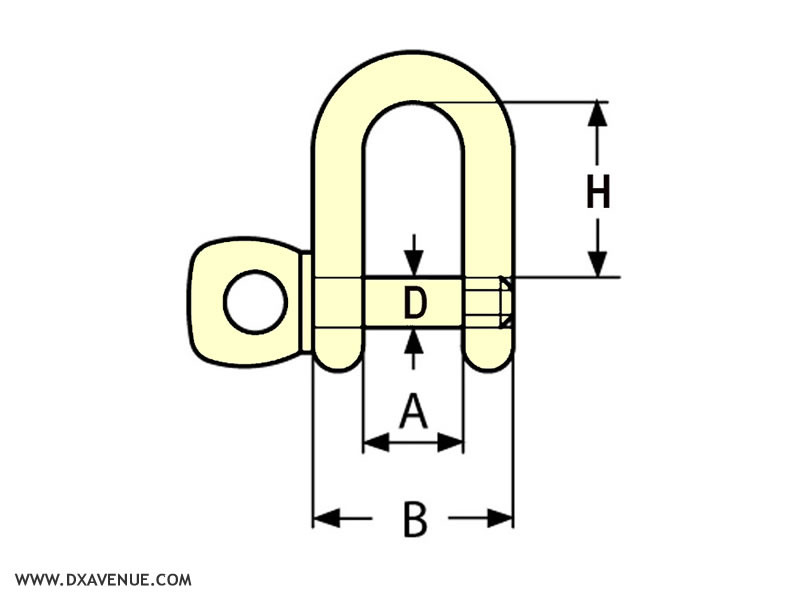 Shackles Drawing Reference Shackle diameter 8 mm
