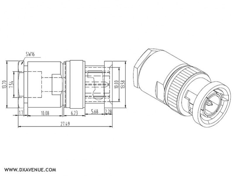 BNCMale Connector for 56mm coax﻿ial